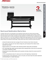 Mimaki TS200-1600 specification sheet